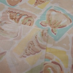 Jenny Faw Springs Industries Seashell Fabric 1 Yard Pastel Beach Coastal 44″ W