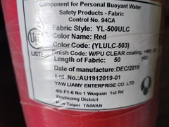 50 Yards RED 500d Nylon Cordura Urethane Coated Waterproof Fabric 60″ Wide