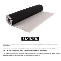Black Suede Headliner Fabric 60″ L x 60″ W Car Roof Liner Replacement Foam Back