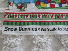 3836. MMFab Inc. Pat Yuille SNOW BUNNIES Cotton FABRIC – 42″ x 5/8 yd.