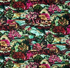 STOF FRANCE GIVERNY MULTI MAGENTA FLORAL HOUSE SOFT COTTON FABRIC BY YARD 54″W