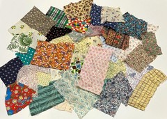 Vintage Mixed Lot 45+ Pieces Floral Cotton Fabric Quilt Flowers Scraps Assorted