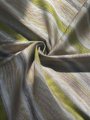 Green Beige Striped Pattern Moiré Fabric By 2 Yards – Luxurious Silk.
