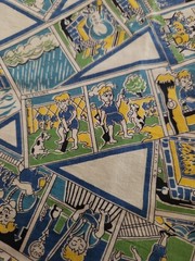 Vintage VHTF 1950s/60s Comic Strip Young Boy Cotton Fabric 1 Yard X 35″ Wide