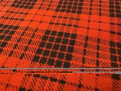 Vintage Red Black Homespun Check Plaid Cotton Fabric 5+ YARDS 42″W Country Farm