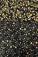 Robert Kaufman Studio RK Winters Grandeur 18381, 18382 Metallic Gold Black 1ydEa