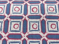 Marika Meyer Geometric Architectural Print Fabric- San Michele / Red Blue 8 yds