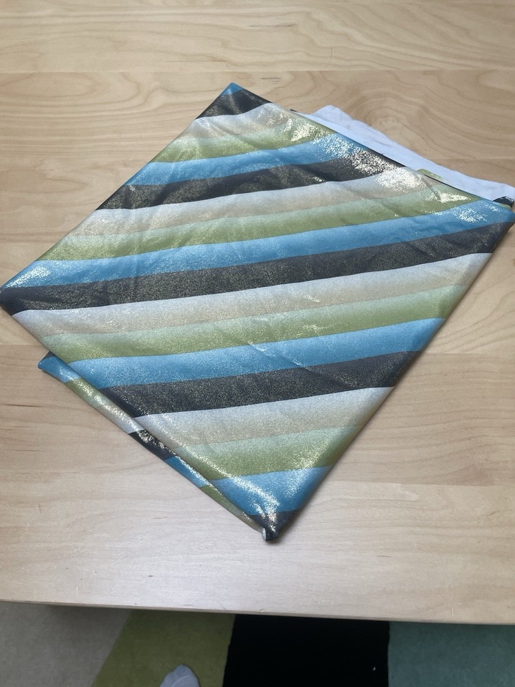 2 YARDS GREEN BLUE DIAGONAL LYCRA SPANDEX FABRIC 4 WAY STRETCH 44″ WIDE UNUSED