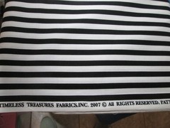 Timeless Treasures Cotton Fabric -Black & White Stripe – 1 yard