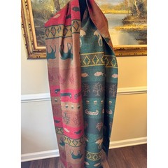 Pendleton Wool Fabric Remnant 20×120″ Moose Lodge Cabin Reversible 2 Panels