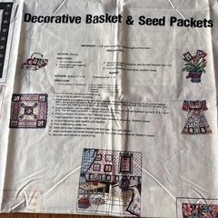 Vintage Wamsutta Decorative Basket And Seed Packets Cotton Craft Panel 36×44