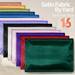 Emerald Green Satin Fabric by the Yard, 1 Yard X 58 Inch Charmeuse Satin Fabric