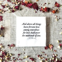 23 Precut Wedding-Themed Bible Verse 3-1/2 Inch Quilt Squares