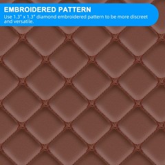 Diamond Quilted PU Leather 6mm Foam Backed Auto Headliner Upholstery Fabric