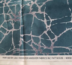 Blue Green Blender Fabric 1.6 Yds Marble Cotton Lonni Rossi Andover Fabrics