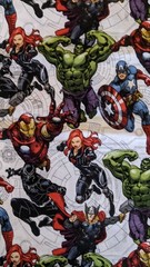 Marvel Avengers Unite Cotton Fabric One piece 15″L by 44″W plus extra