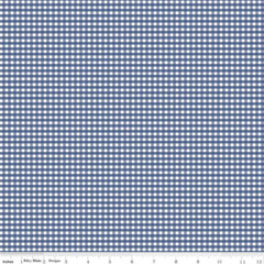 Fat Quarter Riley Blake Small Gingham 1/8″ Check Denim Blue Quilting Cotton