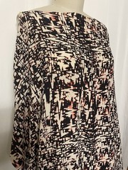 100% Silk Crinkled Crepe De Chine Abstract Earth Tone Print 2.5 Yards 45″ Wide