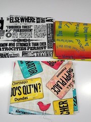 Fabric Lot of 3 Fat Quarters-Phrases/Newspaper/License Plates-100% Cotton-NEW