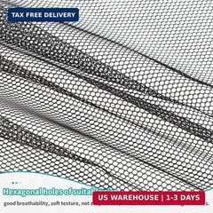 FSWCCK Black Mesh Fabric, 62 x 59 Inch Soft Mesh Netting Slightly Stretchy for S
