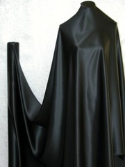 New 100% Silk Charmeuse Fabric Absolute Black Per Yard