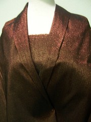 DAZZLING DESIGNER FABRIC ITALIAN BLACK SUITING COMLETELY SHOT IN COPPER METALLIC