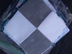 Quilting Fabric Squares 4 x 4 Lot Owl Solid Pattern Grey Purple White Red