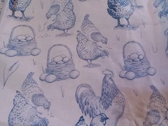 Country Farm Chickens Eggs Cotton Fabric 2 Designs 36″x44″ -18″x22″Cabin Fever