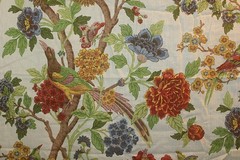 Richbloom Platinum Upholstery Fabric Remnant 36″ x 57″ Bird floral
