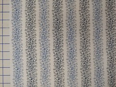 Blue White Floral Fabric TIMELESS Stripes Quilters Cotton 3 Continuous Yards