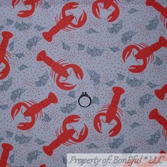 BonEful FABRIC FQ Cotton Quilt Gray Butterfly White Pink Flower Dot Cherry Tree