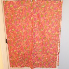 Vintage Watercolor Damask Pattern Fabric Orange Gold Pink Green 5 yds 36″ Wide