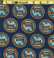 UNITED STATES ARMY 100% Cotton Fabric DEPT OF THE ARMY SEAL OOP **By the Yard**