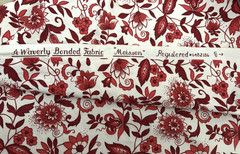 Waverly Bonded Fabric ” MEISSEN” Red Floral 49X48 Home Decor Fabric
