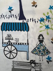 Fabric – OOP Waverly French Paris City Scene Cafe Culture Toile De Jouy Sold BTY
