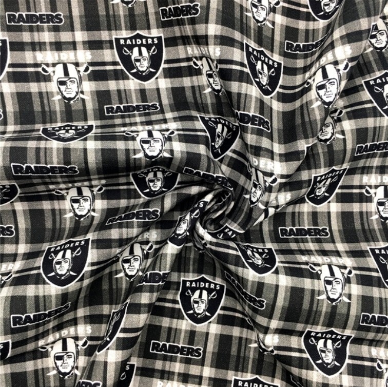 Raiders Polyester Cotton blend fabric. 20″ x 55″ 1114099 Las Vegas Football .4