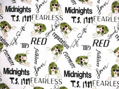 Taylor Swift Album Names on 100% Cotton Fabric by the 1/4 Yard : 9″ x 57″