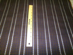 Checks & Lace Striped Fabric BLEND. Small hole in selvage. 4 yards x 45. A26-85