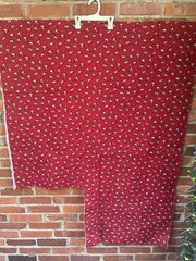 Vintage 80s CRANSTON VIP Cotton Fabric Red Quilted MALLARD DUCK Print Piece