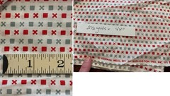 VTG Cotton Fabric Klopman Mills Red Gray Geometric 2.5 yds x 44″ 1970s NEW