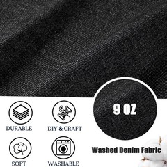 HYVAKUPPA Washed Denim Fabric Black 2 Yards