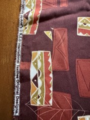 2 Pieces 36x 44 Each Fabric Brown/Red Colors Geometric Pattern Soft Fabric
