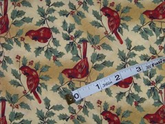 Jo-Ann Cotton Fabric – Red Birds & Holly Leaves – 5 Yards x 44″ Wide