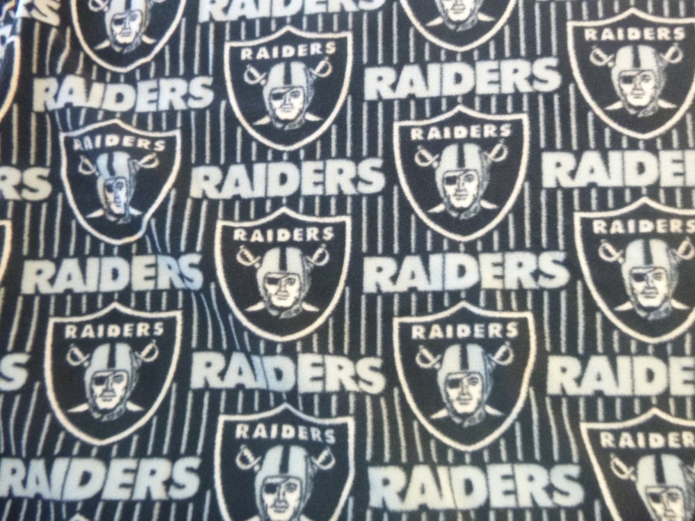 NFL Fleece Fabric- Las Vegas Raiders (60 inches wide by 36 inches long)