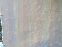 Beige Streaked Pink Mauve Green 1990s Upholstery Fabric Thick 55×37