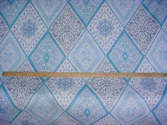 3-5/8Y Kravet Avanash Teal Aqua White Spanish Linen Print Upholstery Fabric