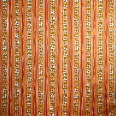 Orchids Floral Stripe Fabric Orange by Joann BY THE YARD 100% Cotton