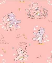 Care Bears Fabric Cheer Share Bear 1.5 yards 100% Cotton camelot pink purple new