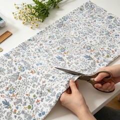 Floral Butterfly Cotton Fabric 63x39in Sewing Cloth for DIY Crafts Home Decor US