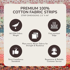 Impressionist Art Inspired Jelly Roll Cotton Strips for Quilting – 44” Length